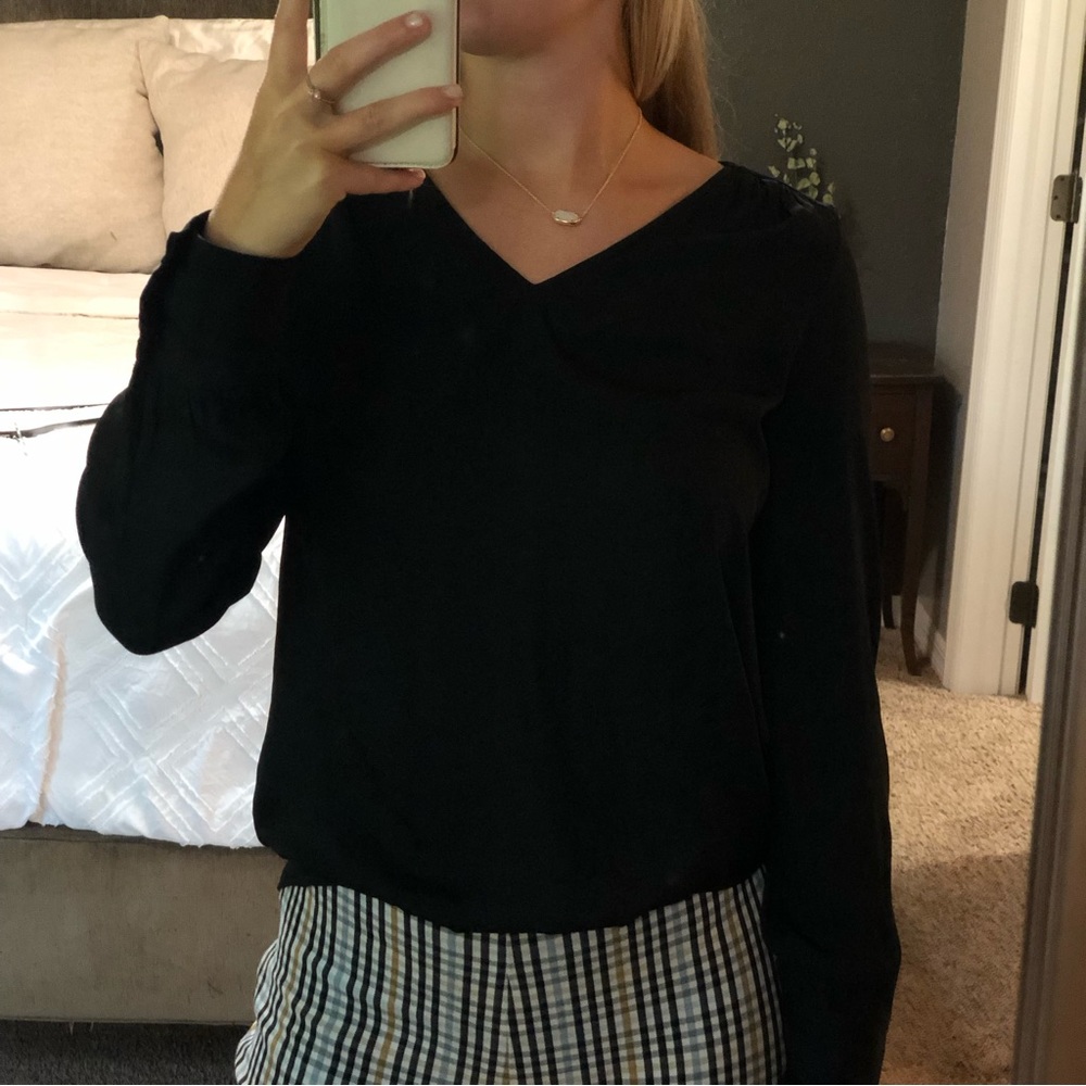 V Neck Satin Blouse